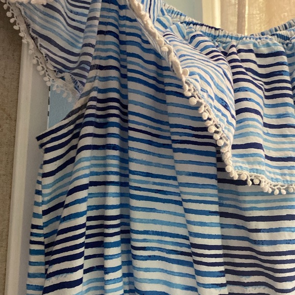 Blue striped cotton summer dress - Picture 4 of 6